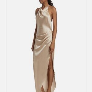 Elegant Cream Halter Dress